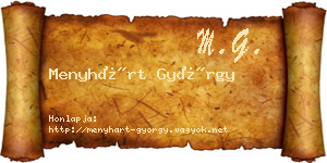 Menyhárt György névjegykártya